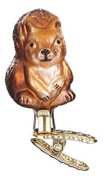 Baby Squirrel Clip-on<br>Inge-glas Ornament